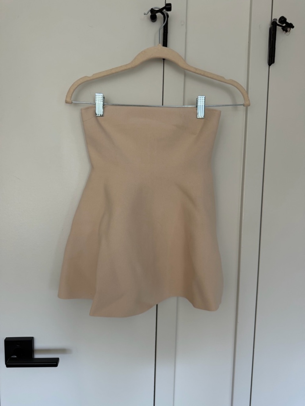 Strapless A-Line fitted tube top in Beige